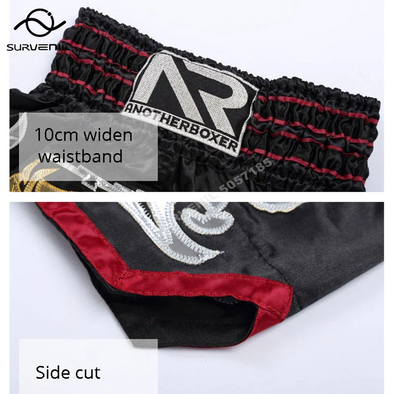 Muay Thai shorts – broderade kickboxningsshorts för vuxna & barn