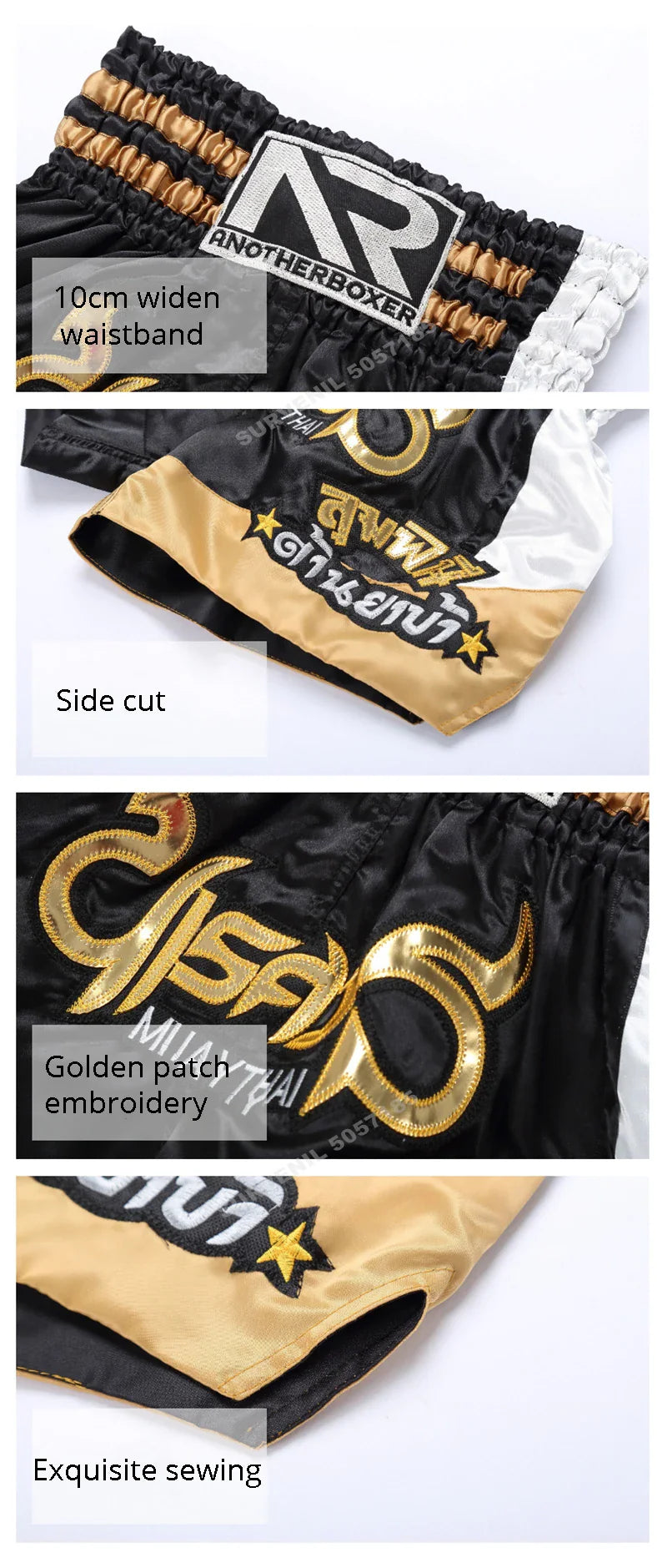Muay Thai shorts – broderade kickboxningsshorts för vuxna & barn